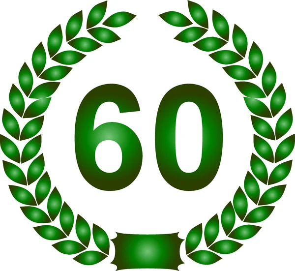 Зелений лавровий вінок 60 років — стокове фото