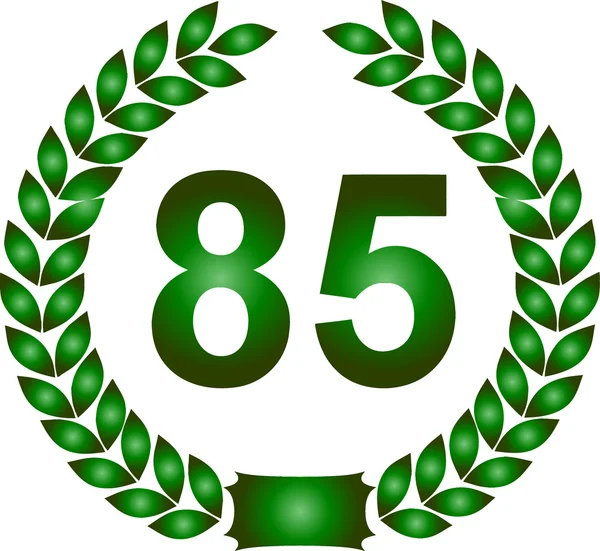 Зелений лавровий вінок 85 років — стокове фото