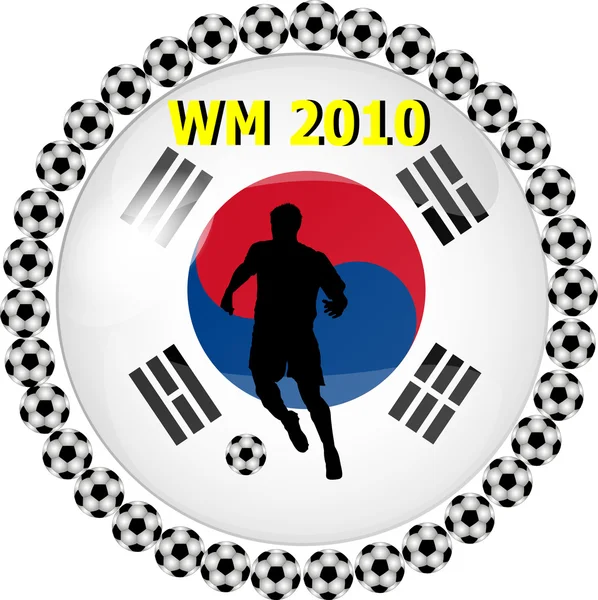 Botão do campeonato mundial Coreia do Sul — Fotografia de Stock