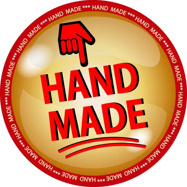 Golden hande made button — Stock Photo, Image