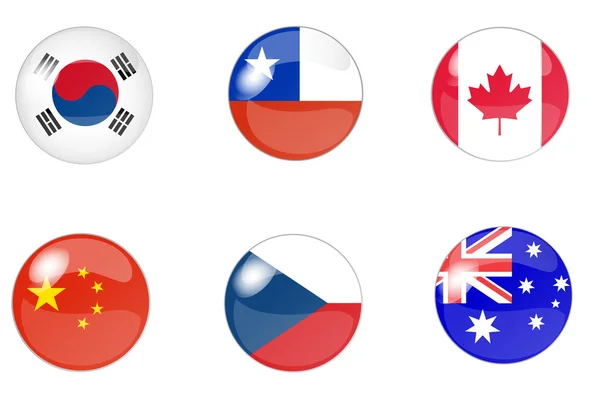 Set button flags 5 — Stock Photo, Image