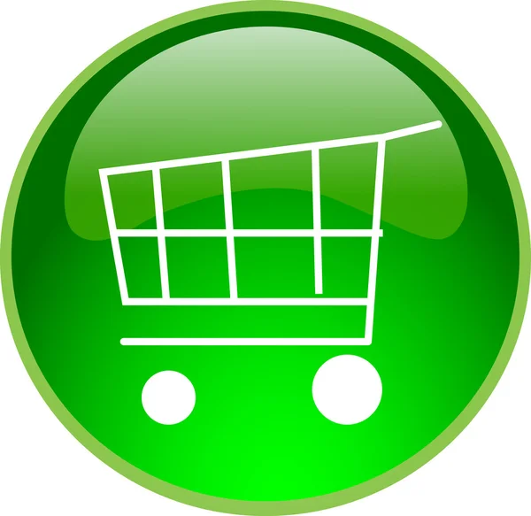 Botão de compras verde — Fotografia de Stock