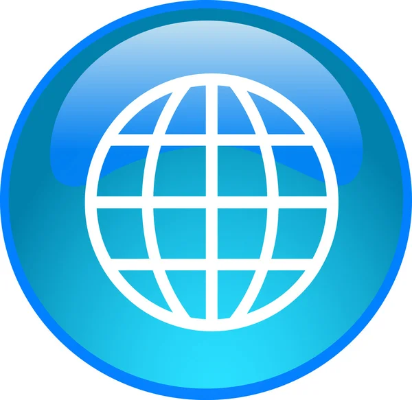Blå globe-knappen — Stockfoto