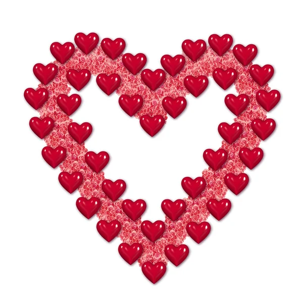 Červené srdce ze srdce — Stock fotografie