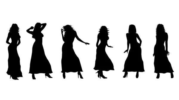 Dames silhouetten — Stockfoto