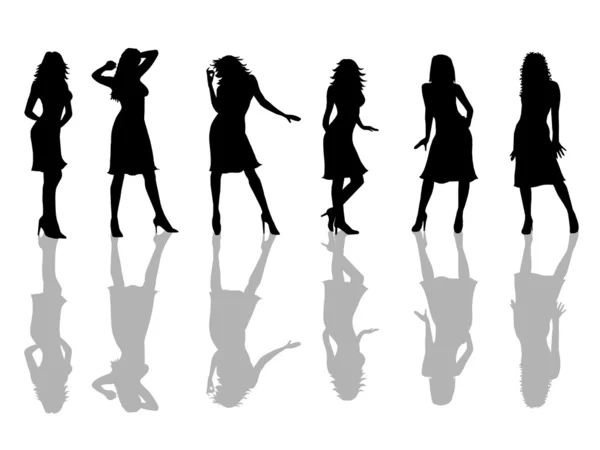Sexy girls silhouettes — Stock Photo, Image