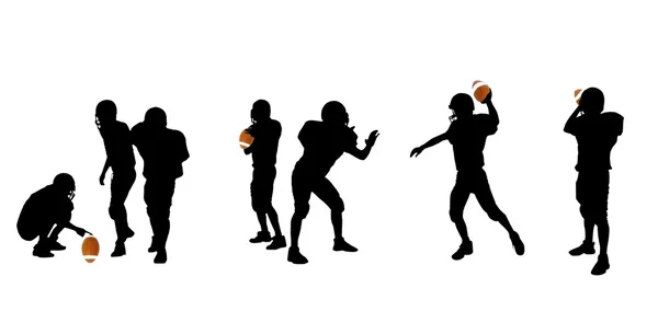 足球运动员的 silhouettes — 图库照片