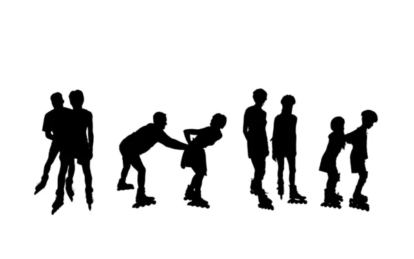 溜冰 silhouettes — 图库照片