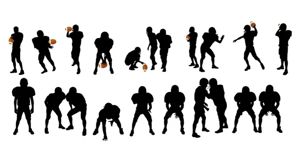 Futbol oyuncuları Silhouettes — Stok fotoğraf