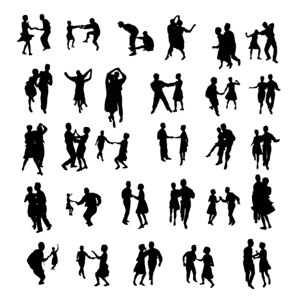 Silhouettes of dancers — Stock Photo, Image