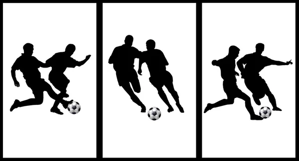 Silhuetas de jogadores de futebol — Fotografia de Stock