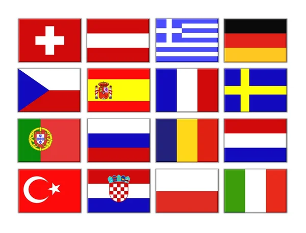 Flagi europejskie — Zdjęcie stockowe