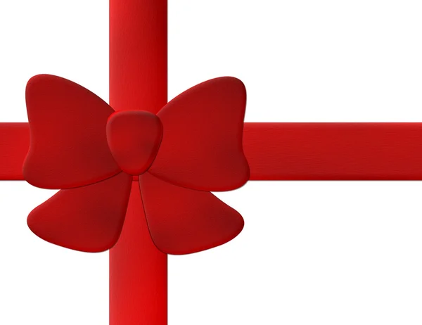 Red Ribbon on white background — Stock Photo, Image