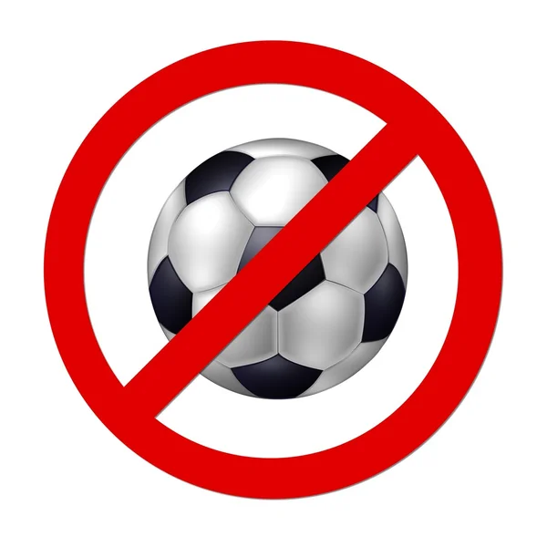 Zakaz znak piłka nożna — Zdjęcie stockowe
