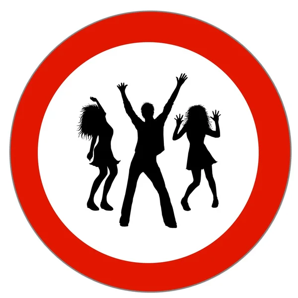 Sinal de proibição Dançarinos — Fotografia de Stock