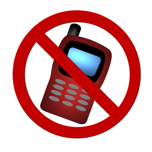 Verbod op teken mobiele telefoon — Stockfoto