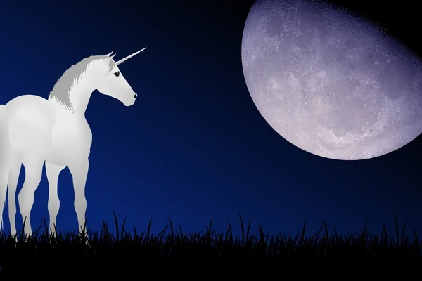 stock image Unicorn and moon