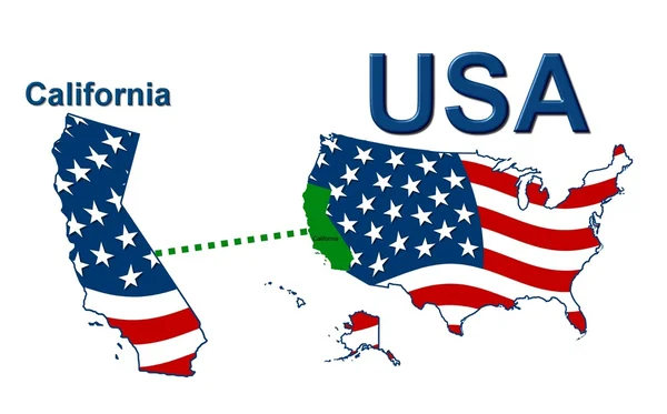 EUA Mapa do Estado Califórnia — Fotografia de Stock