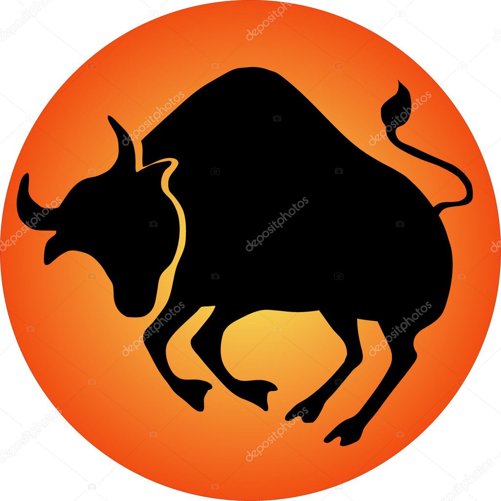 Zodiac button taurus Stock Illustration by ©michanolimit #1974030