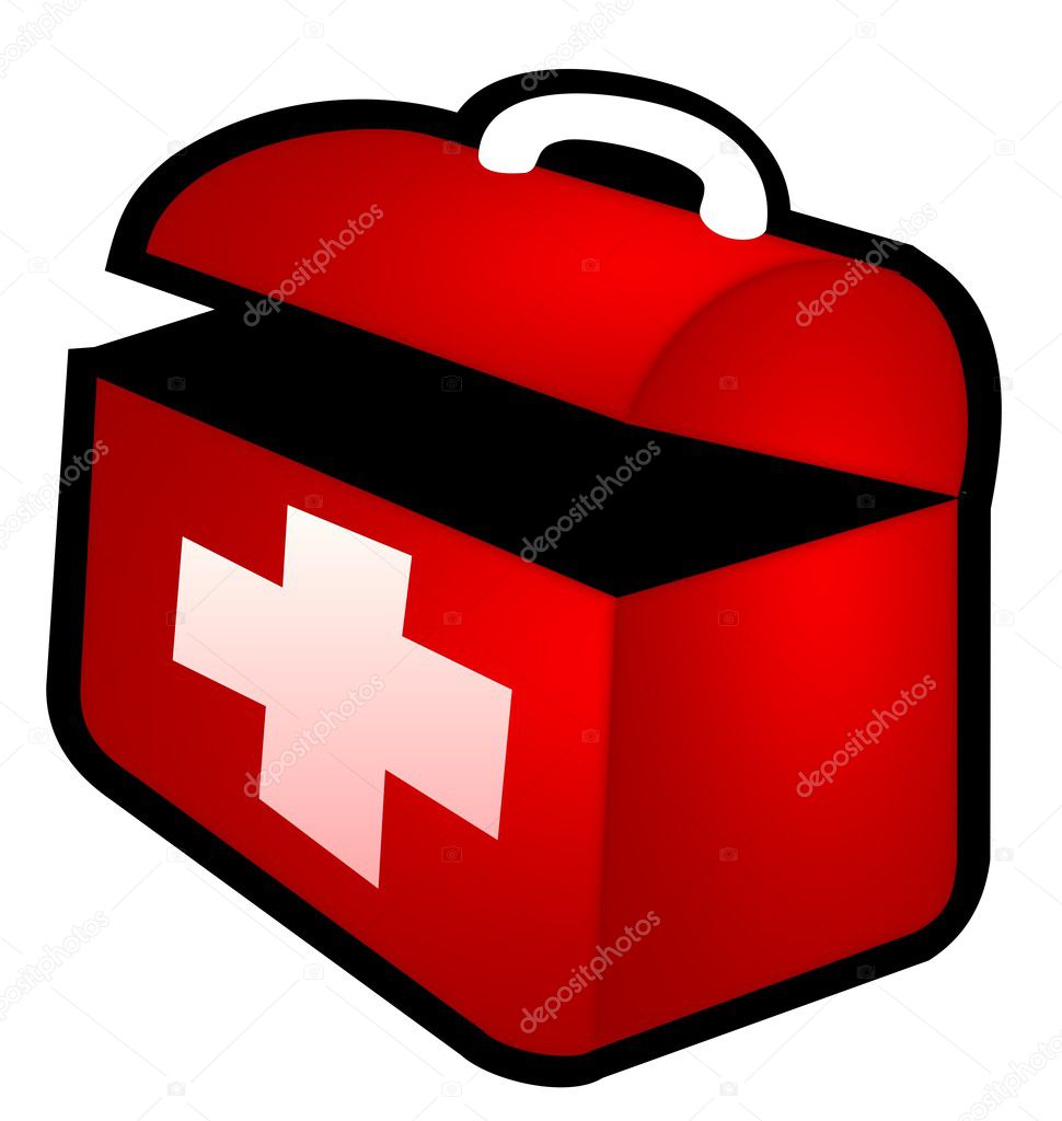 Isolated first aid box