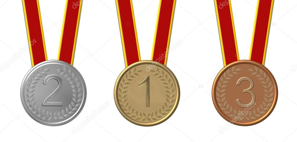Set of Winners Medals bronze silver gold