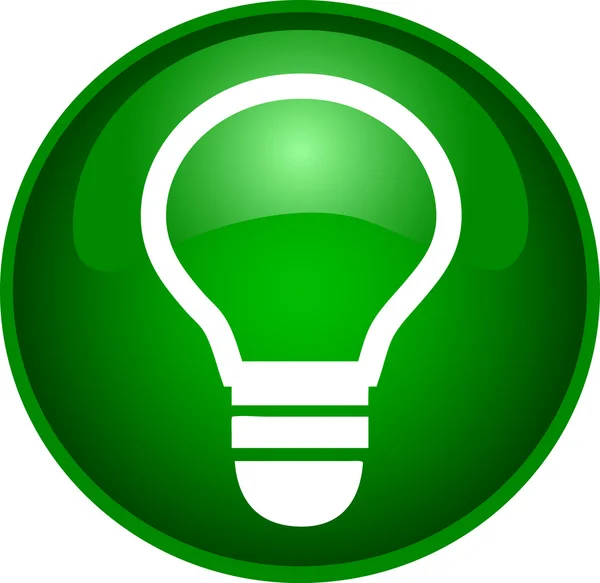 绿色灯泡按钮 — 图库矢量图片