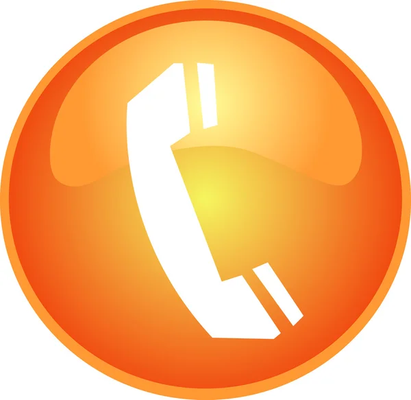 Narancssárga telefon gomb — Stock Vector