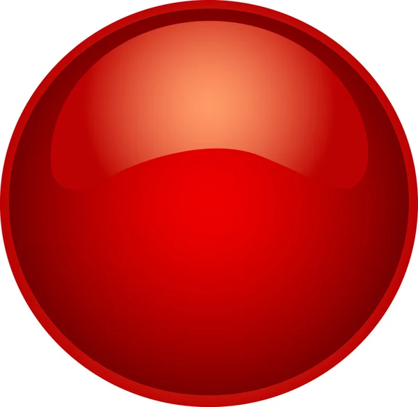 Botón rojo en blanco — Vector de stock