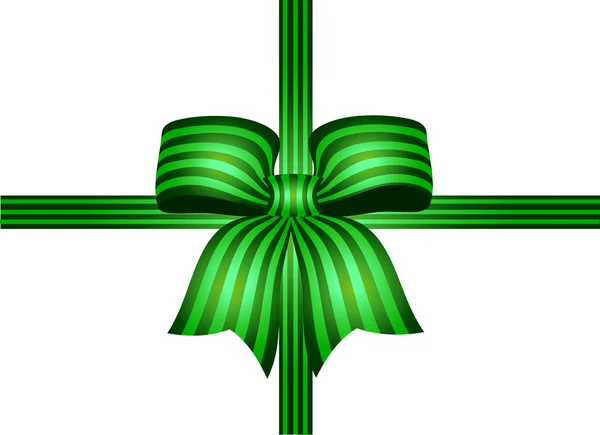 Dark green ribbon with green stripes — Stock Vector
