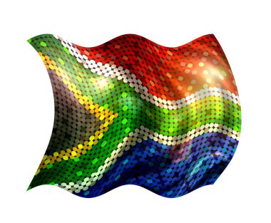 Sparkling flag of south africa clipart