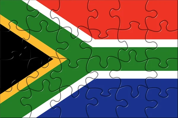 Pussel flagga södra africe — Stockfoto