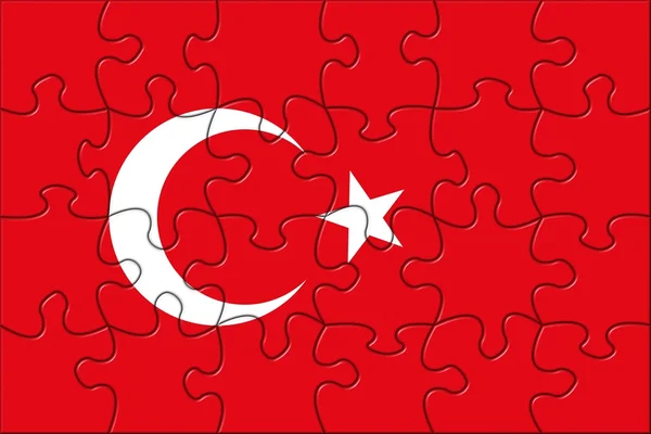 Puzzle Bandeira Turquia — Fotografia de Stock