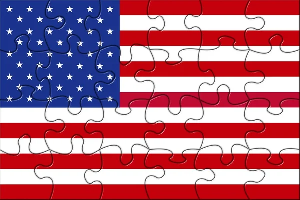 Puzzle Flag America — Stock Photo, Image