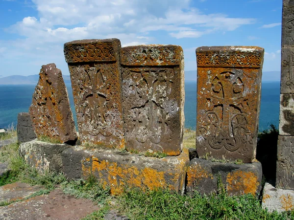 Pedra cruzada medieval, armenia Imagem De Stock