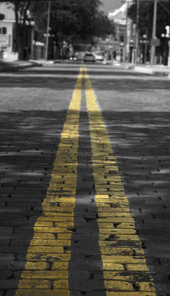 Žlutá cihlová cesta — Stock fotografie
