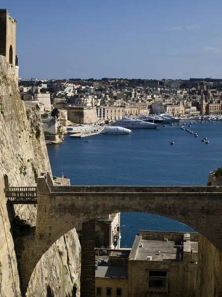 Valletta Ditch e Ponte — Fotografia de Stock