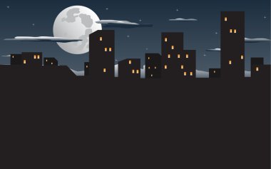 Night city clipart