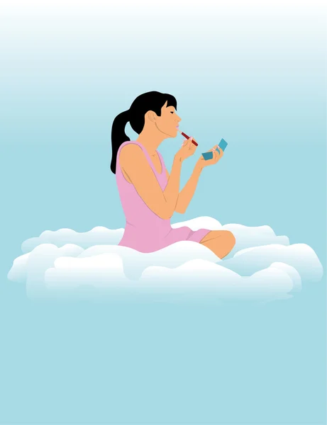 ผู้หญิงบนเมฆ — ภาพเวกเตอร์สต็อก