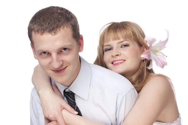 Bonito jovem casal, homem e mulher — Fotografia de Stock