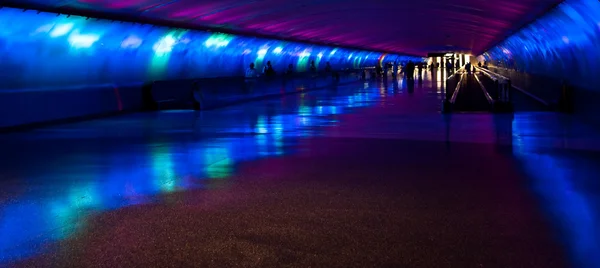 stock image Detroit airport light tunnel
