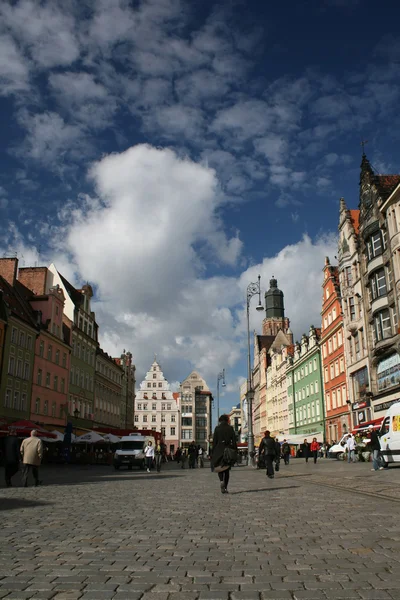 Κεντρική πλατεία στο wroclaw — Φωτογραφία Αρχείου