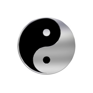 Chrome Yin-Yang, symbol of harmony clipart