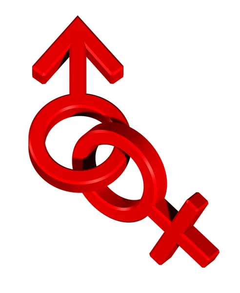 Red linked sex symbols. — Stock Photo, Image