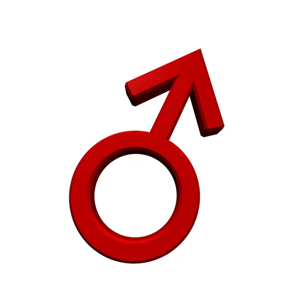 红色的男性性别符号 — 图库照片