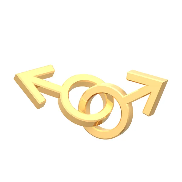 Gold gay sex symbol — Stock Photo, Image