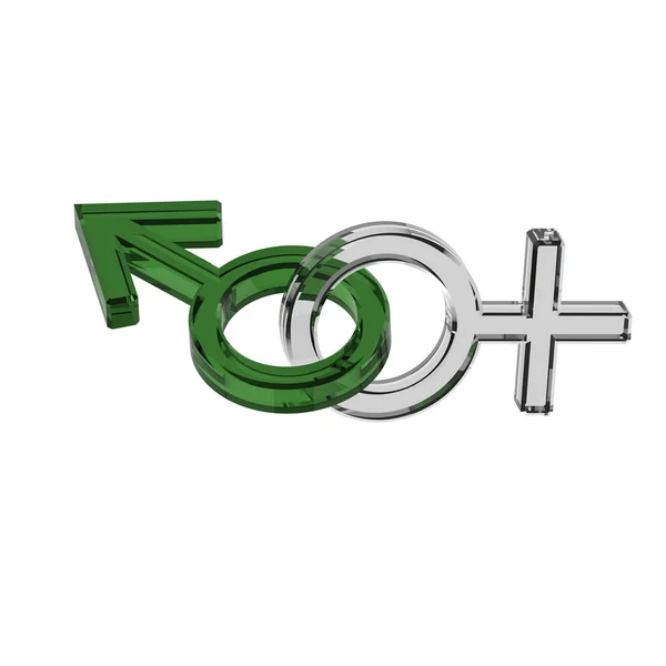 Emerald and zircon linked sex symbols — Stock Photo, Image