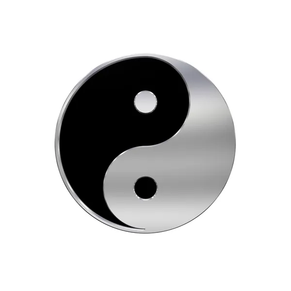 stock image Chrome Yin-Yang, symbol of harmony