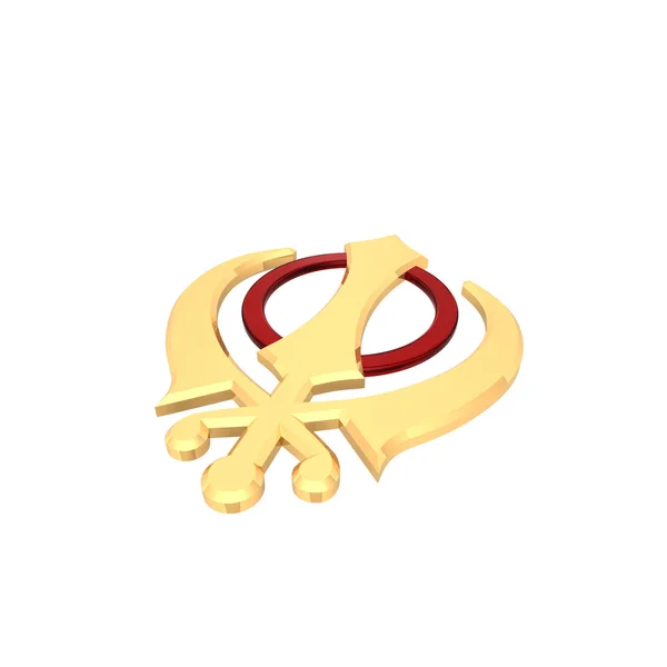 Goud-ruby sikhisme symbool — Stockfoto