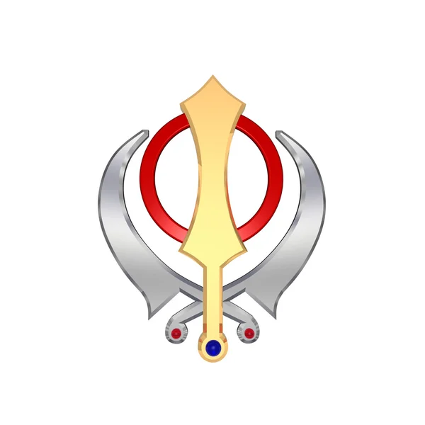 Chrome sikhism symbol — Stock Photo, Image