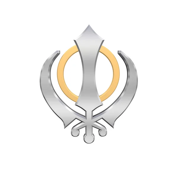 Símbolo sikhismo cromo-dourado . — Fotografia de Stock